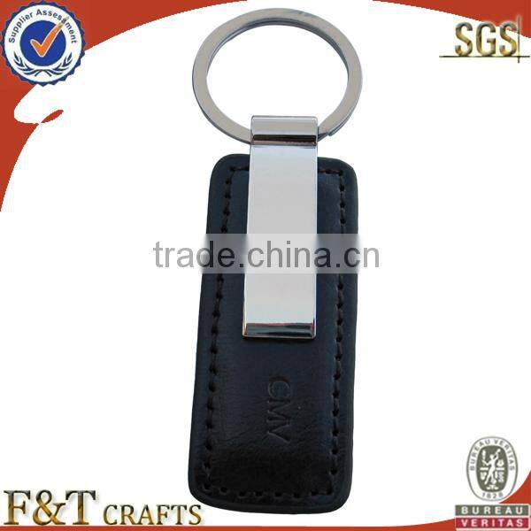 make cut quality brass leather advertising keychains