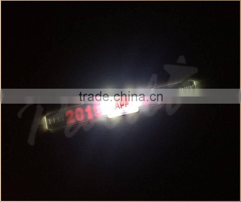 Party favor colorful happy led lighting wristbands glow in the dark