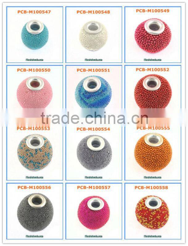 Wholesale Popular Blue Color Round Indonesia Resin Beads PCB-M100551