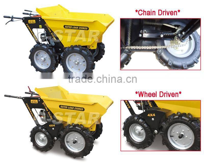 BY250 garden tracked power barrow 250kg loading power barrow