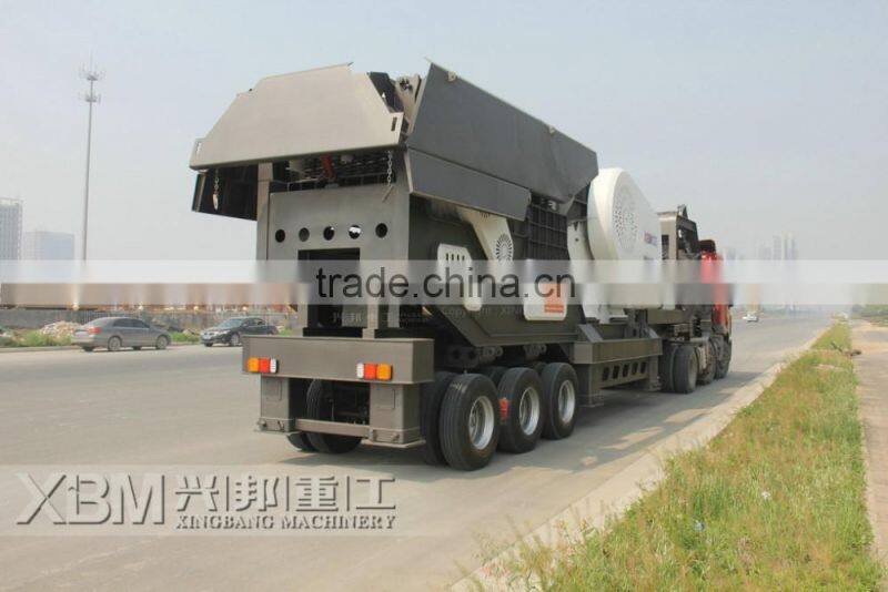 Stone mobile crusher, mobile jaw crushing plant, wheel type jaw crusher