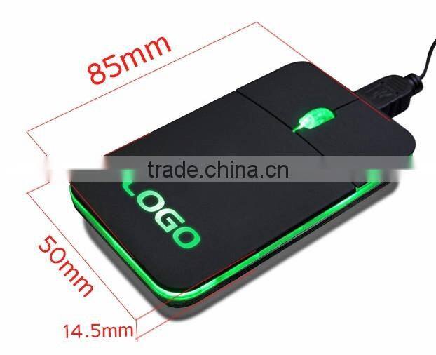 Flat LED Light Up Wired Mouse