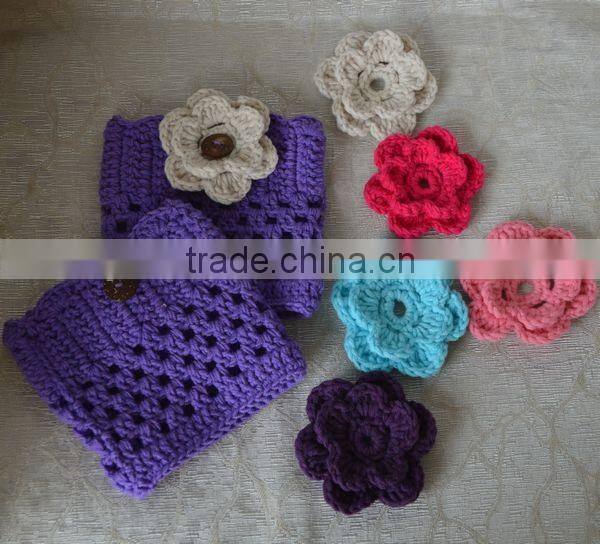 Wholesale hand knitted crochet women leg warmers