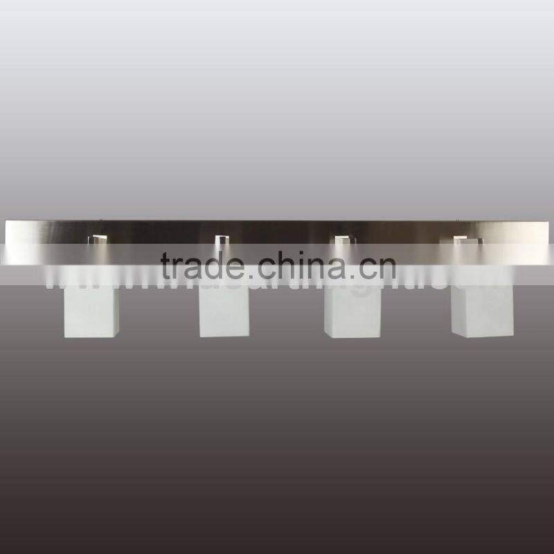 UL&CUL Listed Brushed Nickel Hotel Vanity Lights With White Glass Shade W20056