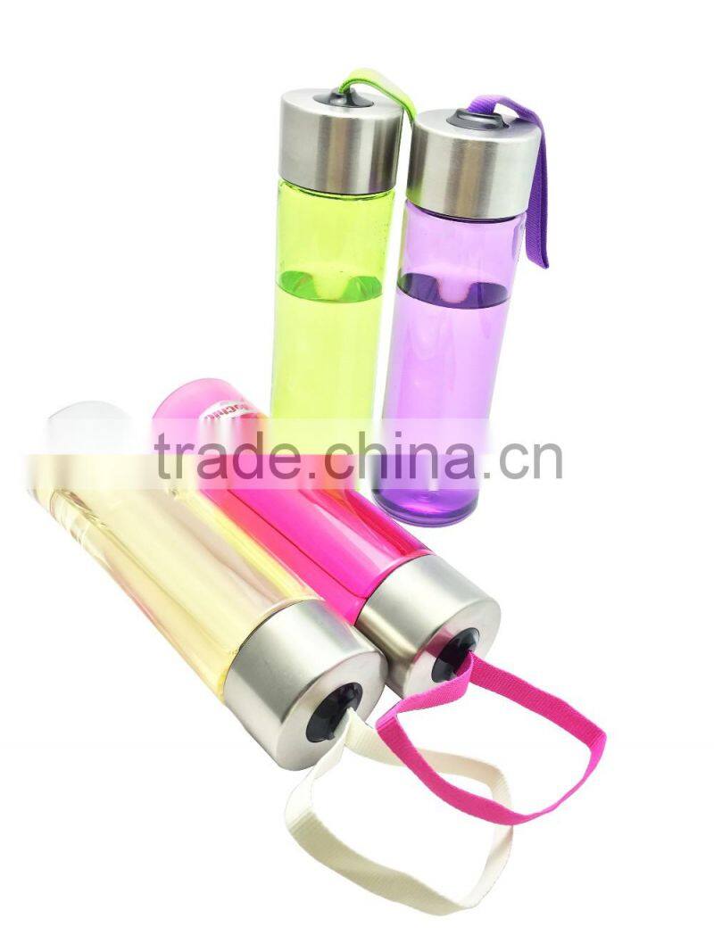 400ML Mochic Outdoor portable superb tritan plastic water tea bottle with stainless steel cap