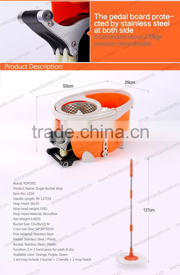 high quality spin mop bucket with soap bottle walkable mop