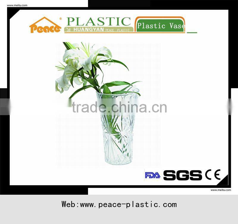 2014 Hot sale clear plastic crystal Vase