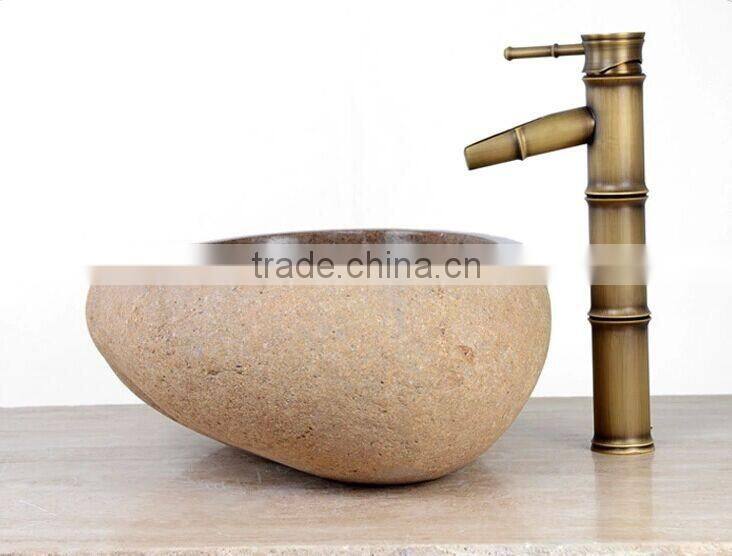 2015 Hot Sale Eco-Friendly Natural Cobble Stone Wash Basin