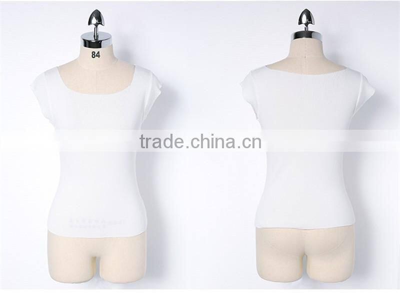Fashion Korea Boat Neck Women Ladies Knitted Slim T Shirt Sleeveless Blouse Ladies Casual Tops latest design