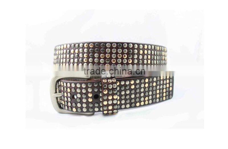 2016 New Design Unisex Genuine Leather Studs Fashion Belt Waist Belt