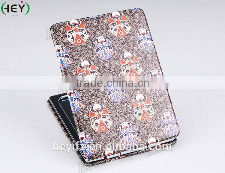 Hot Selling Foldable Double-Sides Nationalistic Style PU Stainless Steell Makeup Mirror