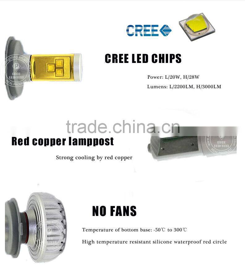 Super bright G3S h4 3000lm vehicle 3s led headlight