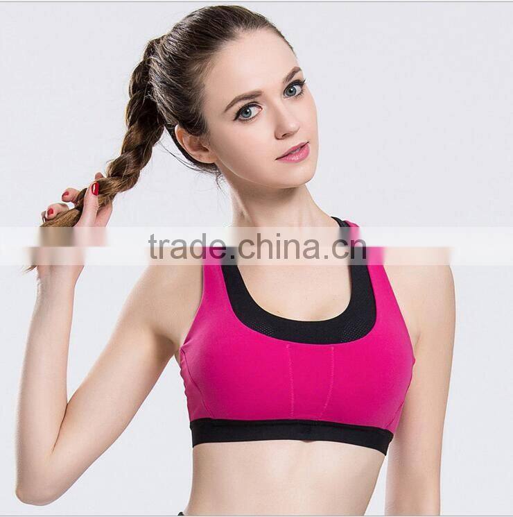 Quick dry cross back women sport gym yoga bra top
