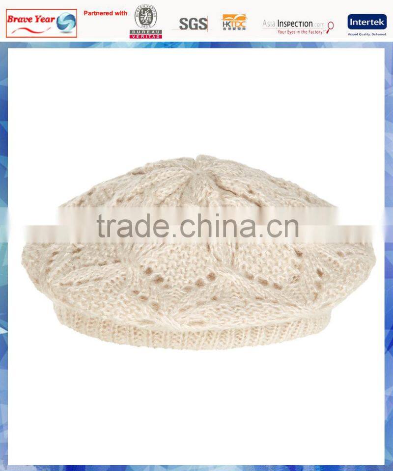 shanghai pointelle knit beret/beret hats for women/women beret