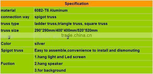 Aluminum Truss lifting tower for concert, show, performance