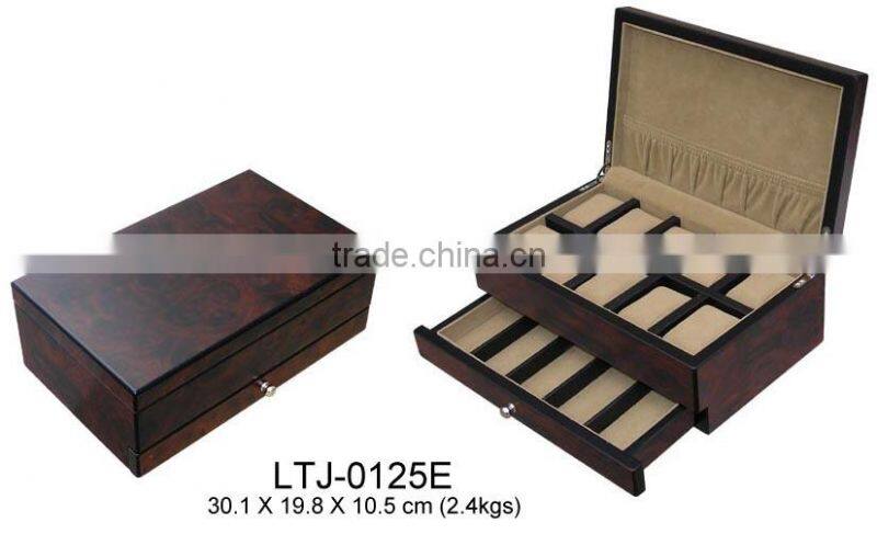 Velvet inlay wooden watch box for sale