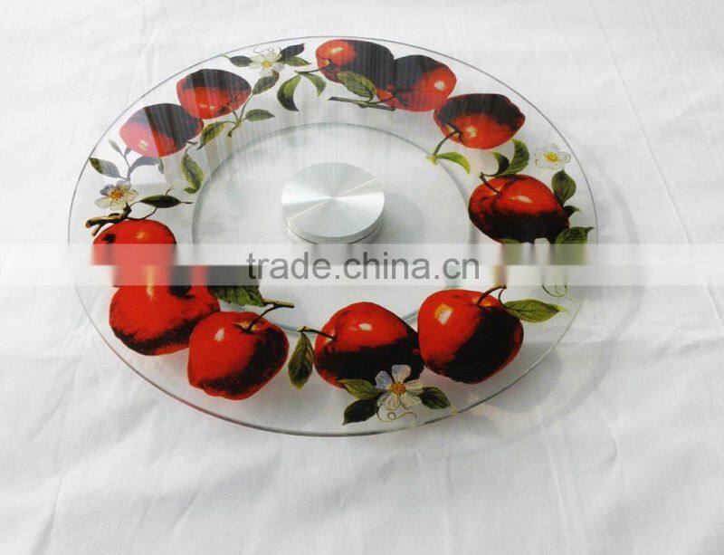 Hot selling customized rotating tempered glass lazy susan