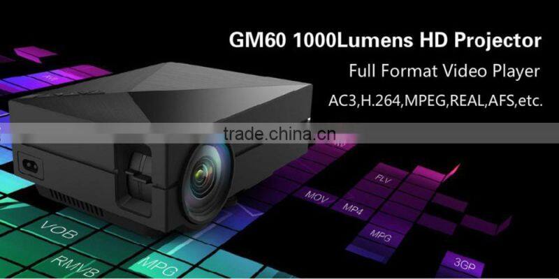 GM60 MINI Portable LED Projector 800*480 1200Lumens For Video Games TV Home Theater Movie Support HDMI VGA AV SD