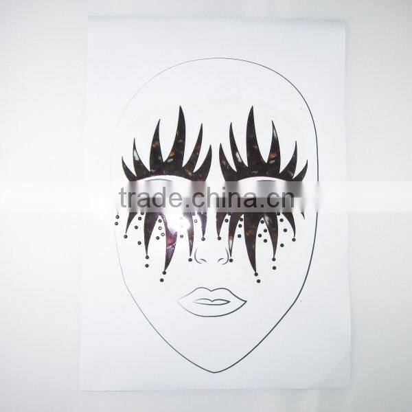 Custom cartoon makeup face mask stickers full face tattoo sticker makeup face painting factory