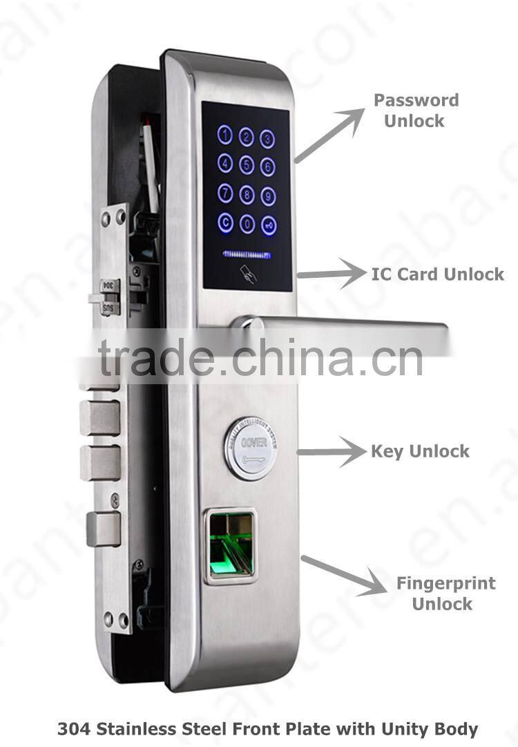 Hotel NFC Wireless Keyless Chongqing Portable Adhesiv Door Lock with Finger Print