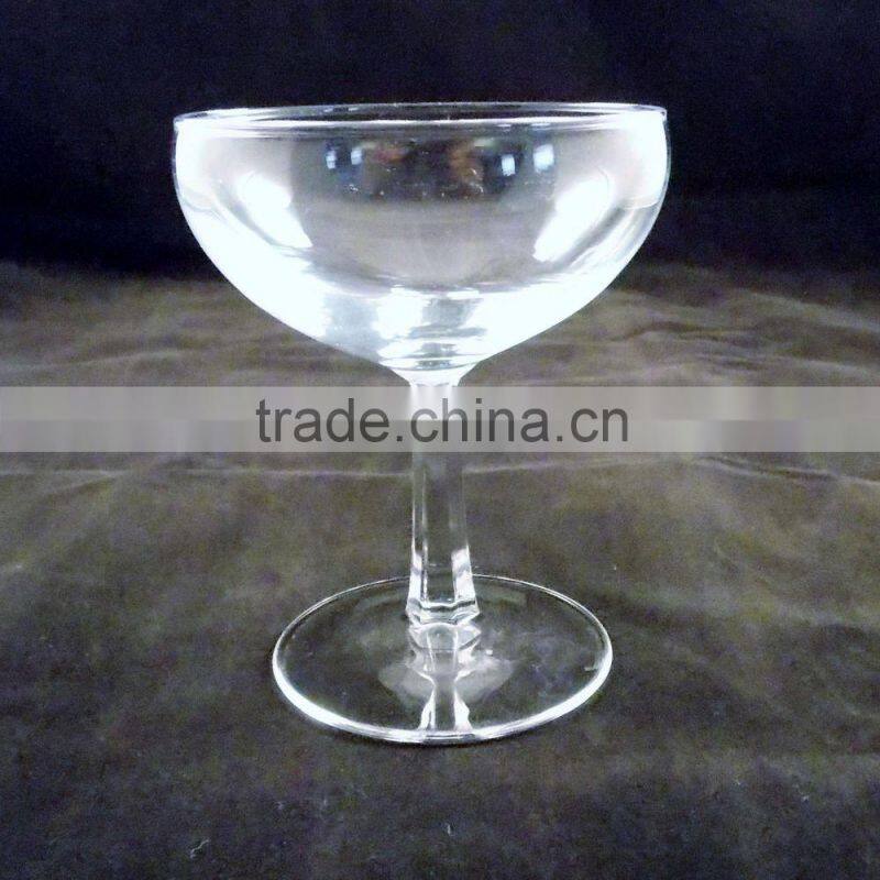Vintage champagne coupe glass clear wine goblet