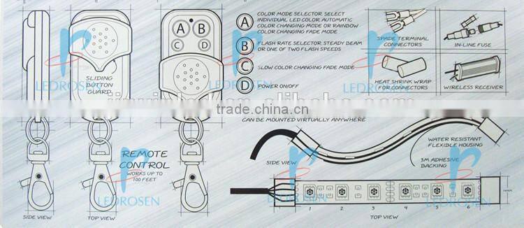 12pc Waterproof 12v RGB Motorcycle Light Kit