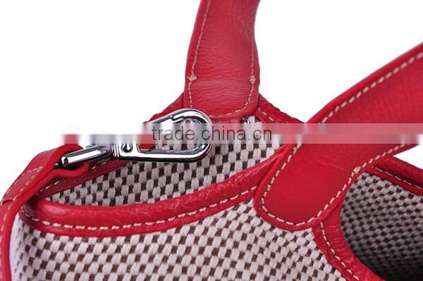 Summer lady canvas and leather Ladies handbags international brand
