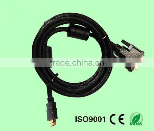 High speed HDMI to DVI Cable DVI 24+1 with Triple Shield For Video Transmission