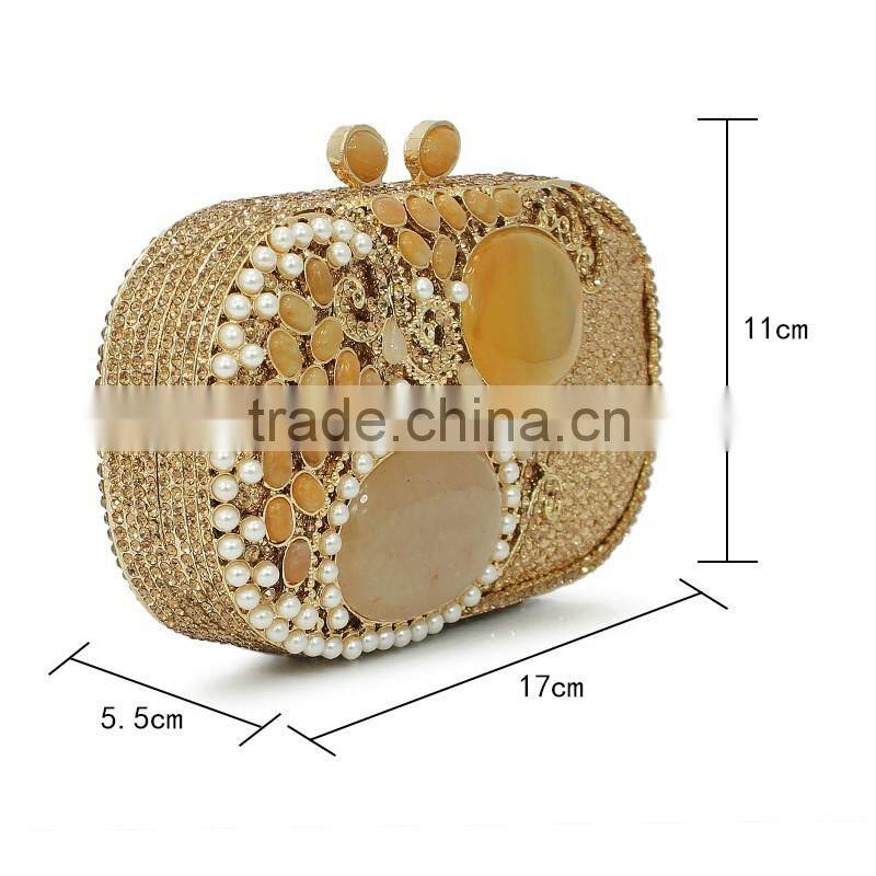 new agate gold crystal clutches party stone evening clutch hard shell evening clutch (88186A-G)