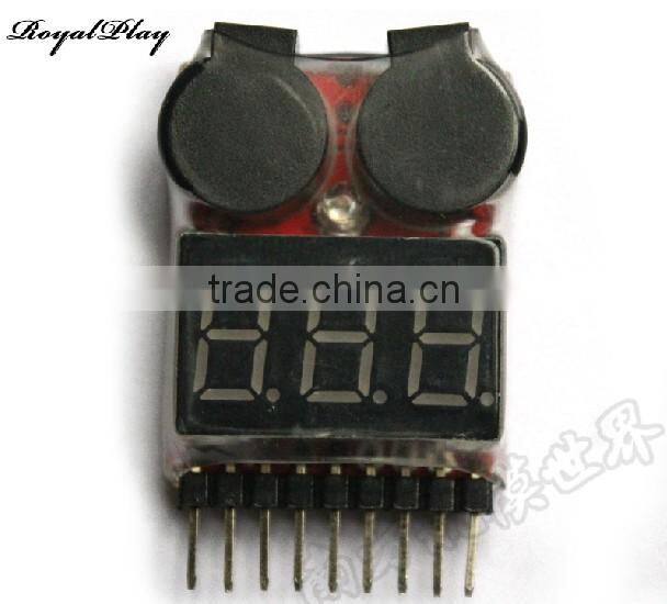 2-in-1 1~8S Lipo Battery Voltage Tester & Low Voltage Buzzer Alarm for DIY Drone