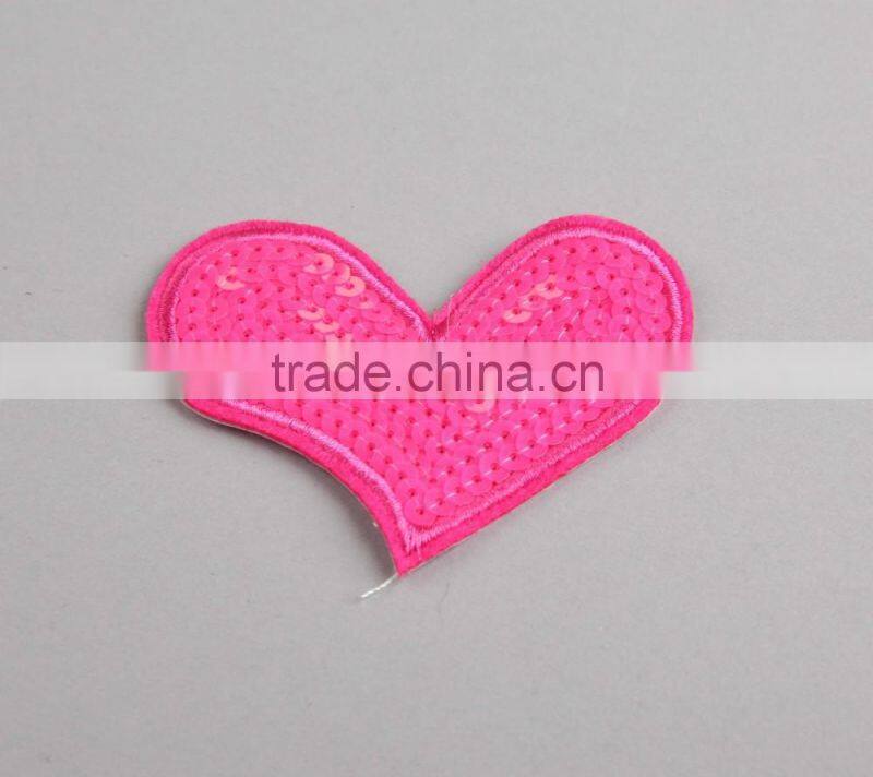 Exquisite Pink Sparkle Glitter Shaped Embroidery Patch For Bag/Clothing