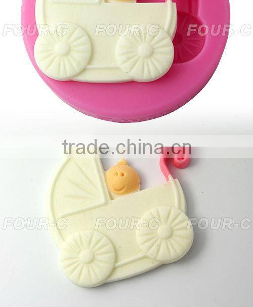 3D Decor Mold Baby carriage Silicone Moulds