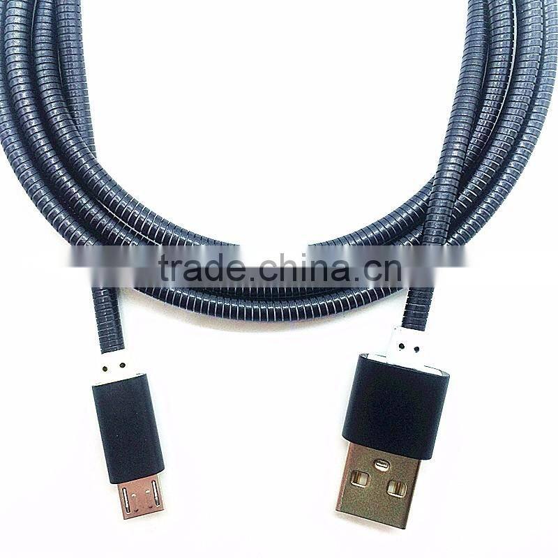 Shenzhen wholesale micro usb charging line 2 in 1 usb cable for Android IOS