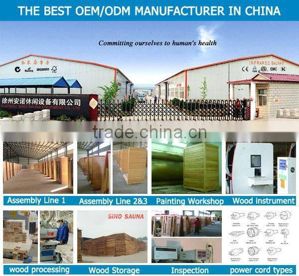 Luxury 1seat far infrared sauna bath wooden room with infrared heating parts