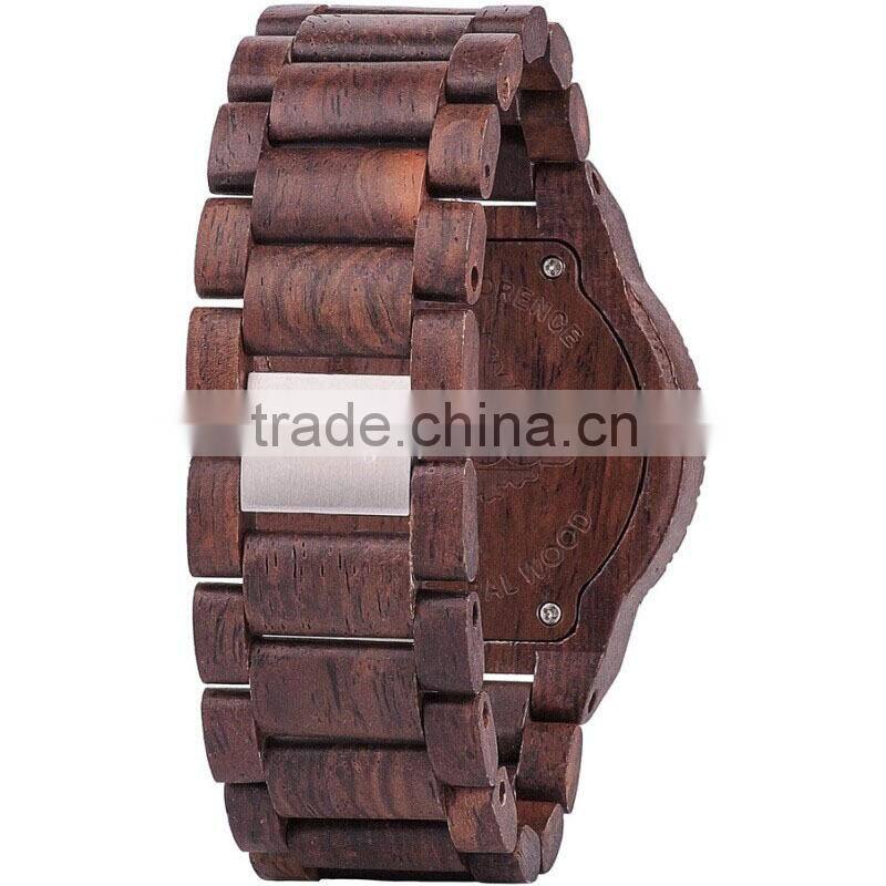 Man Wooden Watch Skin Gray Wooden Case Even Strap / Japan's Six-Pin With A Calendar Movement