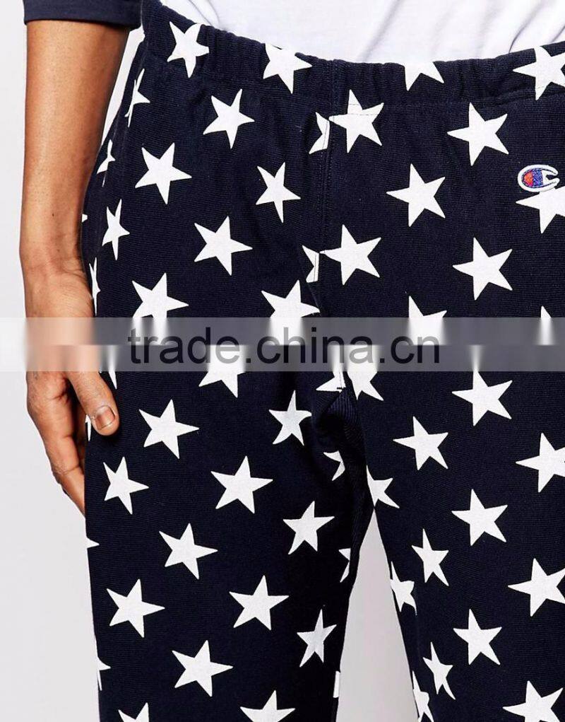 Daijun oem china factory balck and white blend star design cotton men in women's trousers