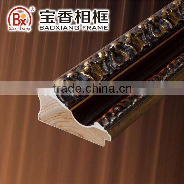 Wooden Moulding For Picture Frame Big Size Red Color With Gold 5077R