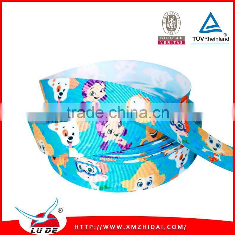 Custom printed grosgrain ribbon for company logo /pattern