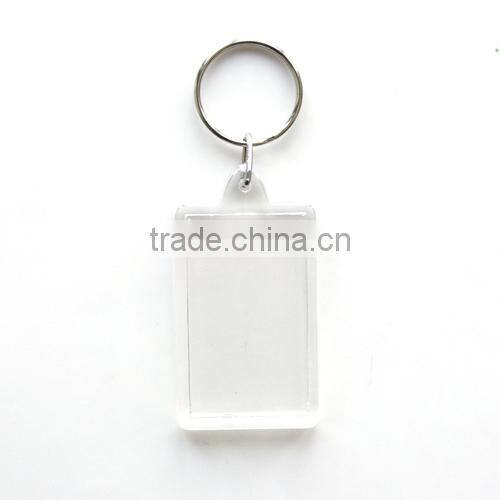 Customized plastic key chain with metal keyring