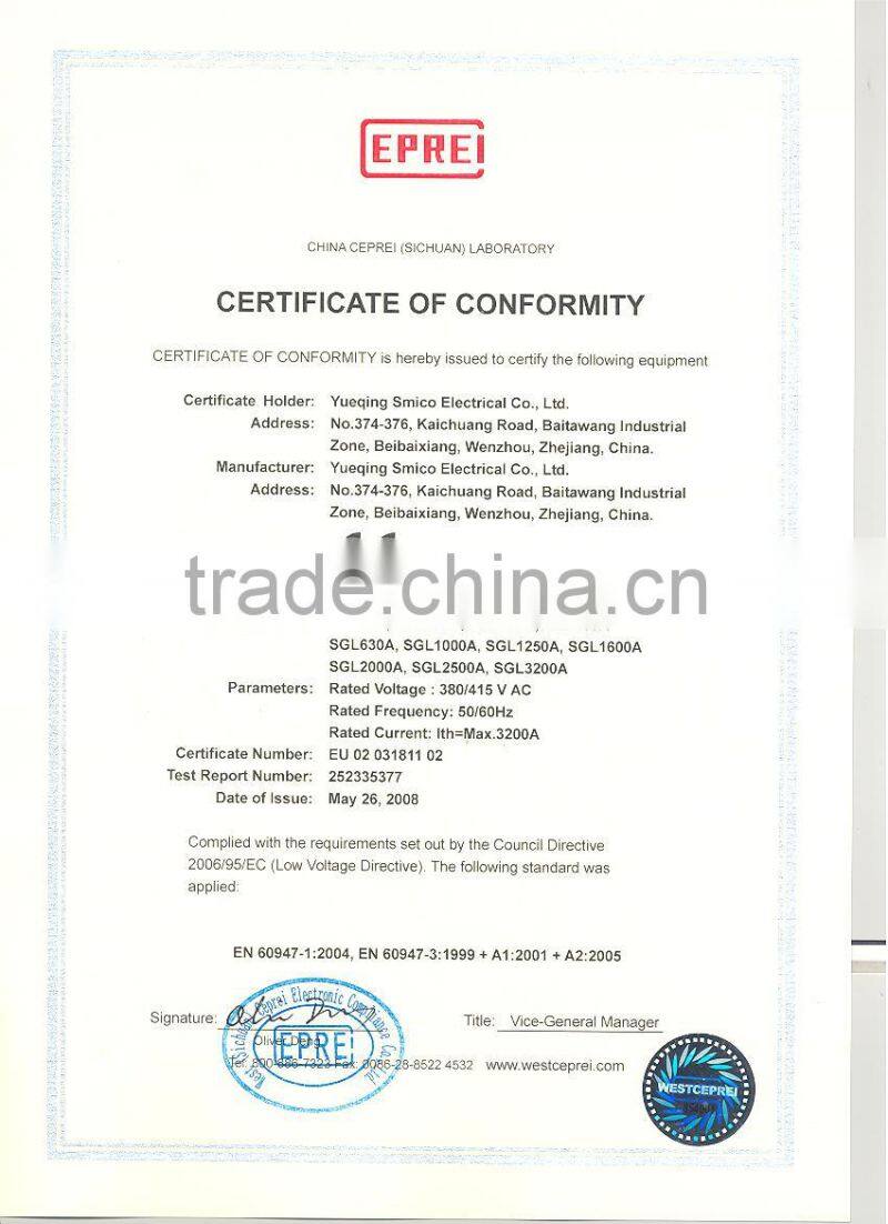 Manufacturer/ isolation switch