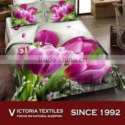 2015 NEW spring purple flower 5D printed home textiles bedding sets 4pcs