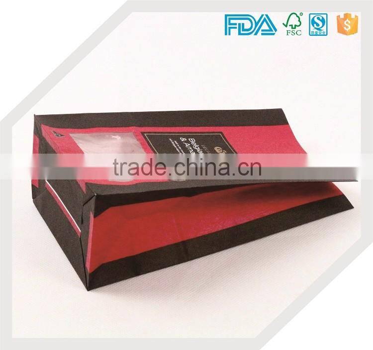 Custom printed black and yellow kraft paper bag without handle made in china