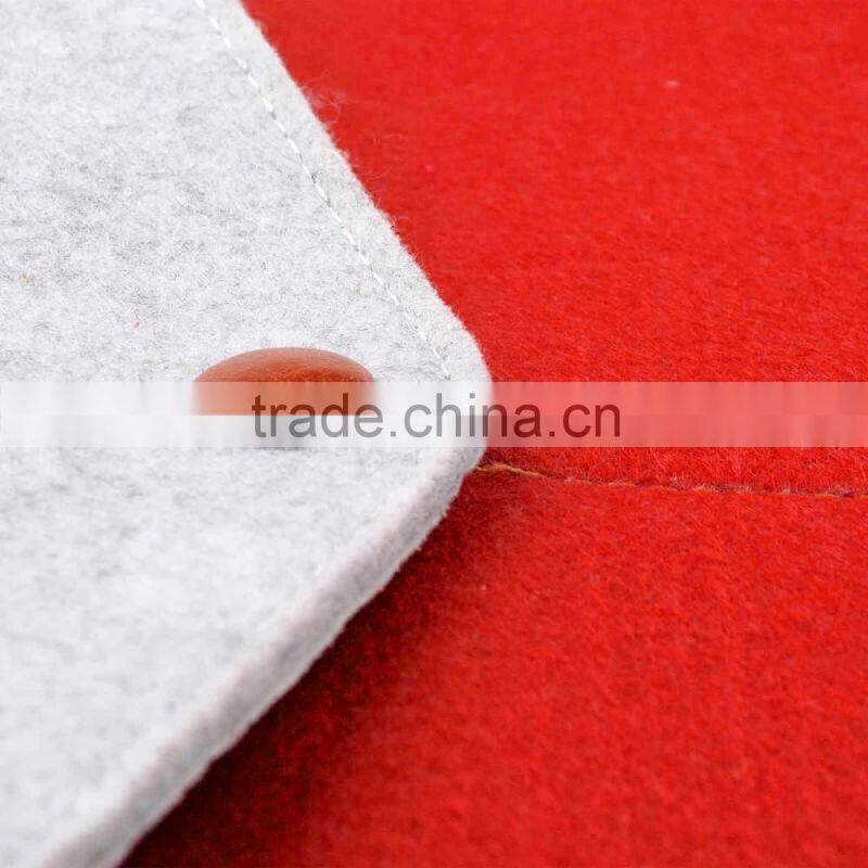 2016 new hot selling wool felt+ PU laptop sleeve bags with mouse bag for apple Macbook air pro , pro retina 11" 13.3" 15.4"