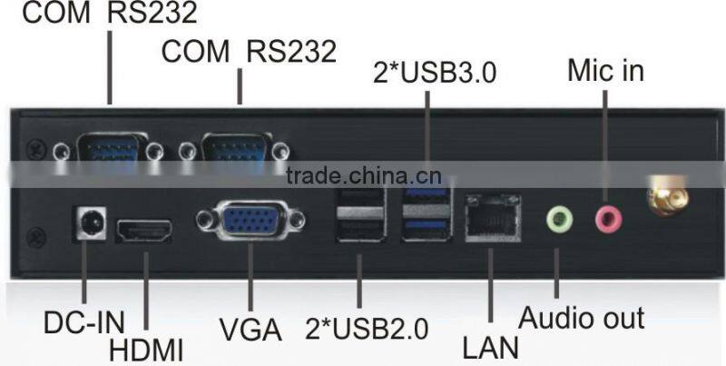 black aluminum case fanless indutrial mini computer