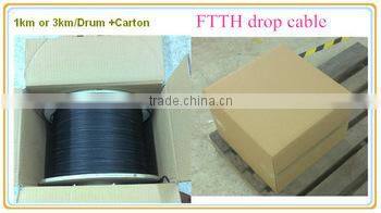 FRP/Steel wire strength member Self-supporting butterfly ftth installing cable
