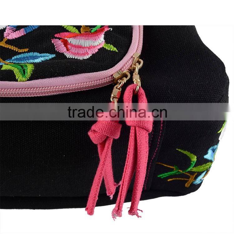Embroidery shoulder bag/messenger bag canvas 2016 new peony flower shoulder bag women