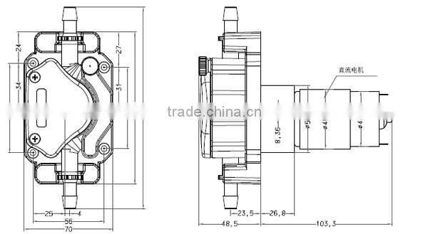 JIHPUMP OEM peristaltic pump quick-install panel type of flow rate less than 1738ml/min