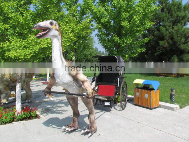 Amusement Park Equipment Animatronic Dinosaur Pulling Car