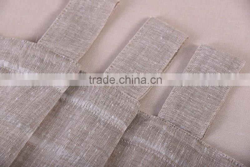 Modern plain solid sheer voile window curtain with loops, ready made tab top sheer voile panel curtains