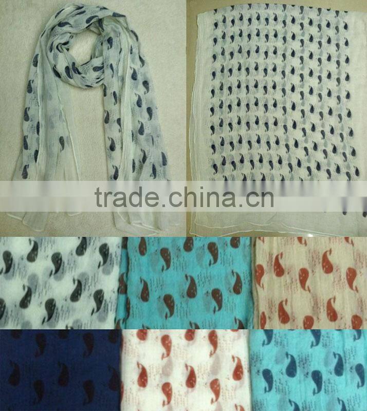 new arrival muti-color Coconut palm figure gauze scarf